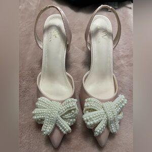 Women’s Pink n Pearl Satin Heels